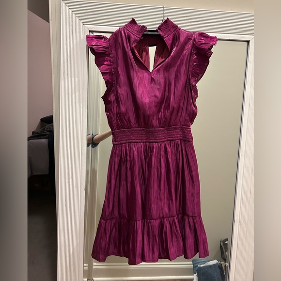 Lulu's Magenta Ruffle Mini Dress - Picture 2 of 8